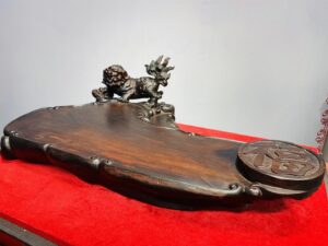 Khay trà Nghê Chữ Phúc Gỗ Trắc