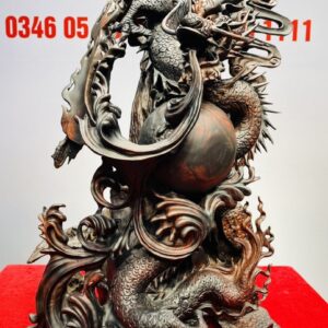 Nhất Long Vờn Ngọc Gỗ Trắc Đỏ Đen