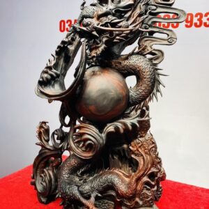 Nhất Long Vờn Ngọc Gỗ Trắc Đỏ Đen