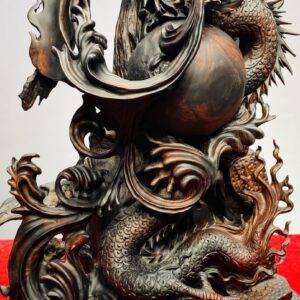 Nhất Long Vờn Ngọc Gỗ Trắc Đỏ Đen
