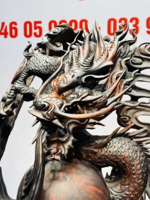 Nhất Long Vờn Ngọc Gỗ Trắc Đỏ Đen