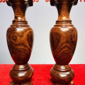 Cặp Lục Bình Gỗ Trắc Dây