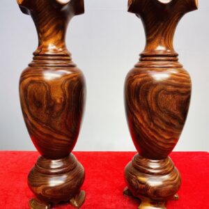 Cặp Lục Bình Gỗ Trắc Dây