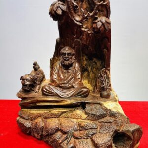 Đạt Ma Ngồi Thiền Bên Nghê Dưới Cây Bồ Đề Gỗ Trắc