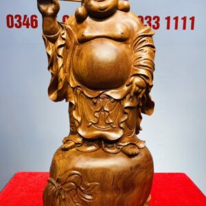 Di Lạc Đứng Bao Tiền Gỗ Hương
