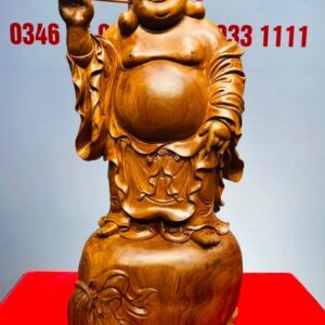 Di Lạc Đứng Bao Tiền Gỗ Hương