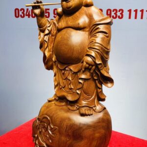 Di Lạc Đứng Bao Tiền Gỗ Hương