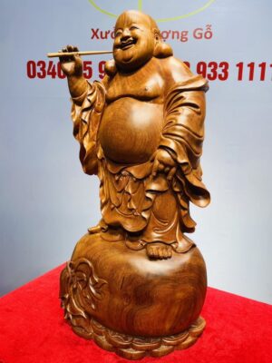 Di Lạc Đứng Bao Tiền Gỗ Hương