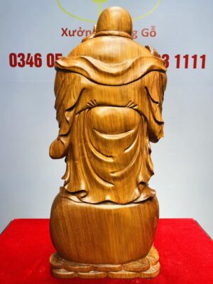Di Lạc Đứng Bao Tiền Gỗ Hương