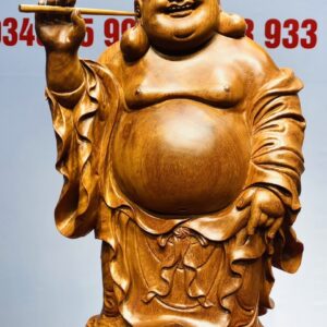 Di Lạc Đứng Bao Tiền Gỗ Hương
