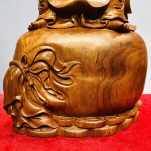 Di Lạc Đứng Bao Tiền Gỗ Hương