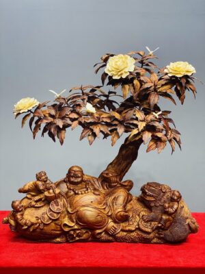 Di Lạc Tam Tiểu Nghê Ngồi Bao Tiền Dưới Cây Gỗ Sưa