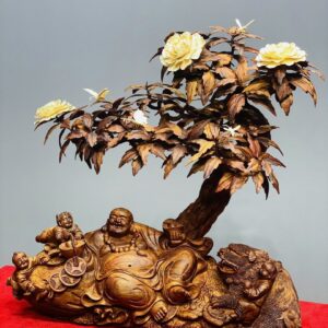Di Lạc Tam Tiểu Nghê Ngồi Bao Tiền Dưới Cây Gỗ Sưa