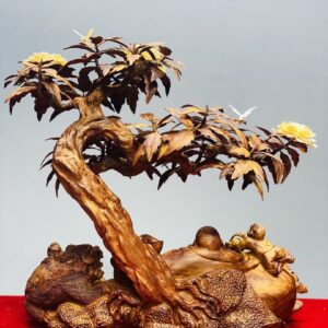 Di Lạc Tam Tiểu Nghê Ngồi Bao Tiền Dưới Cây Gỗ Sưa