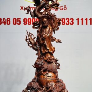 Đạt Ma Hàng Long Tam Nghê Vờn Cầu Gỗ Trắc
