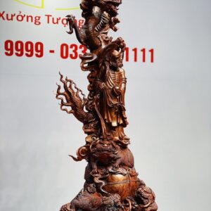 Đạt Ma Hàng Long Tam Nghê Vờn Cầu Gỗ Trắc