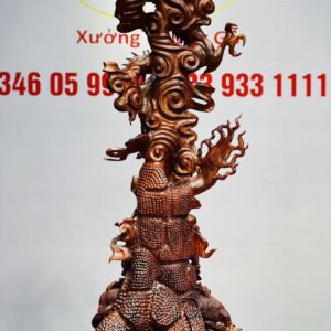 Đạt Ma Hàng Long Tam Nghê Vờn Cầu Gỗ Trắc