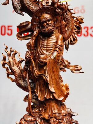 Đạt Ma Hàng Long Tam Nghê Vờn Cầu Gỗ Trắc