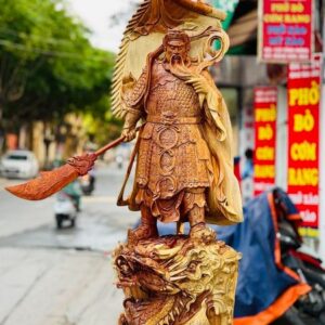 Quan Công Cầm Đao Hàng Long Gỗ Hương