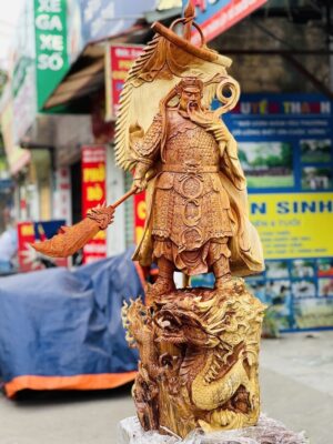 Quan Công Cầm Đao Hàng Long Gỗ Hương