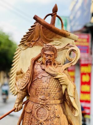 Quan Công Cầm Đao Hàng Long Gỗ Hương