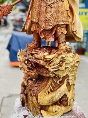 Quan Công Cầm Đao Hàng Long Gỗ Hương
