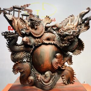 Cá Chép Vượt Vũ Môn Hóa Rồng Gỗ Trắc