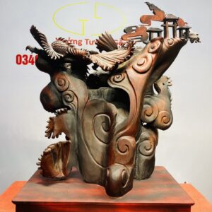 Cá Chép Vượt Vũ Môn Hóa Rồng Gỗ Trắc