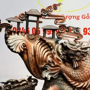 Cá Chép Vượt Vũ Môn Hóa Rồng Gỗ Trắc