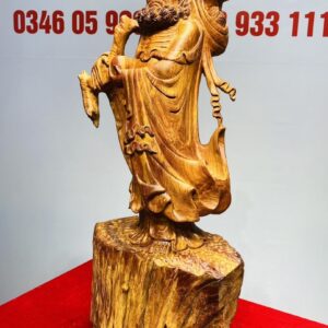 Đạt Ma Vác Gậy Tay Nải Gỗ Hương