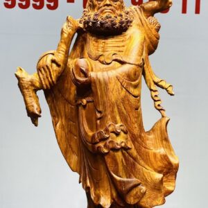 Đạt Ma Vác Gậy Tay Nải Gỗ Hương