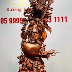 Di Lạc Vác Nấm Linh Chi Tam Tiểu Long Phượng Nghê Gỗ Sưa
