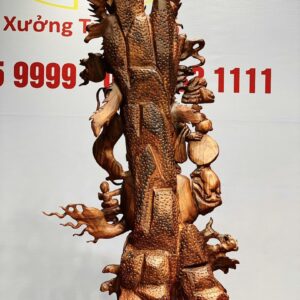 Di Lạc Vác Nấm Linh Chi Tam Tiểu Long Phượng Nghê Gỗ Sưa
