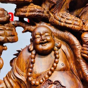 Di Lạc Vác Nấm Linh Chi Tam Tiểu Long Phượng Nghê Gỗ Sưa