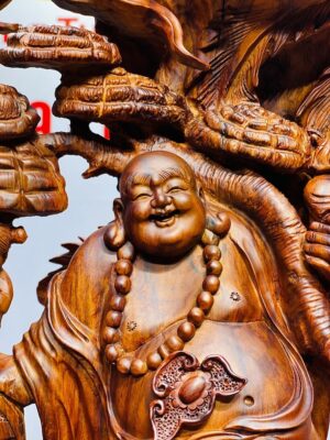 Di Lạc Vác Nấm Linh Chi Tam Tiểu Long Phượng Nghê Gỗ Sưa