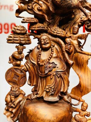 Di Lạc Vác Nấm Linh Chi Tam Tiểu Long Phượng Nghê Gỗ Sưa