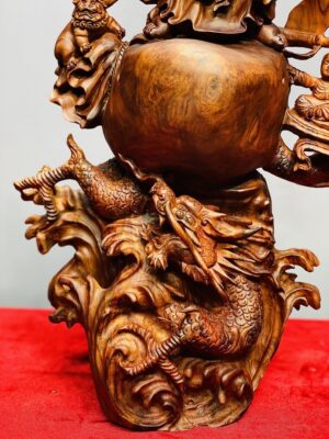 Di Lạc Vác Nấm Linh Chi Tam Tiểu Long Phượng Nghê Gỗ Sưa