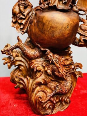 Di Lạc Vác Nấm Linh Chi Tam Tiểu Long Phượng Nghê Gỗ Sưa