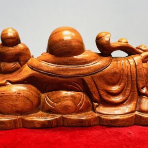 Di Lạc Tam Tiểu Cầm Gậy Như Ý Gỗ Hương
