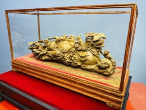 Di Lạc Ngũ Tiểu Ngồi Bao Tiền Gỗ Hoàng Đàn