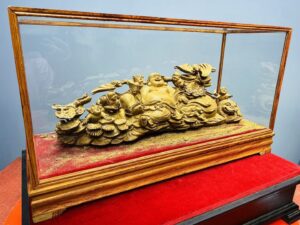 Di Lạc Ngũ Tiểu Ngồi Bao Tiền Gỗ Hoàng Đàn