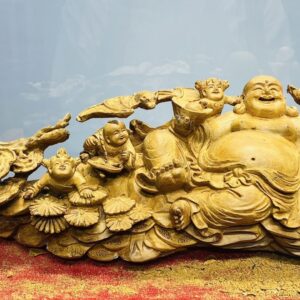 Di Lạc Ngũ Tiểu Ngồi Bao Tiền Gỗ Hoàng Đàn