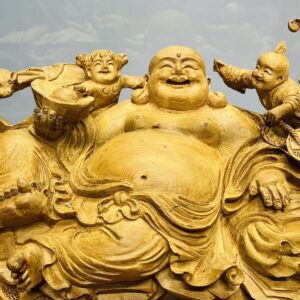 Di Lạc Ngũ Tiểu Ngồi Bao Tiền Gỗ Hoàng Đàn