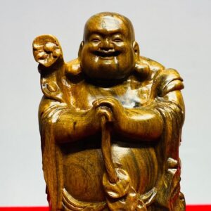 Di Lạc Chúc Phúc Đứng Bao Tiền Gỗ Bách Xanh