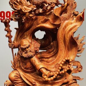Đạt Ma Hàng Song Long Phục Nghê Gỗ Hương