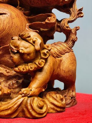 Đạt Ma Hàng Song Long Phục Nghê Gỗ Hương