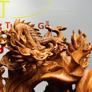 Đạt Ma Hàng Song Long Phục Nghê Gỗ Hương