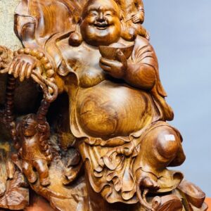 Di Lạc Ngũ Tiểu Cây Tùng Ôm Đá Tự Nhiên Gỗ Hương