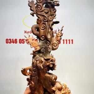 Đạt Ma Tam Long Tam Ngọc Gỗ Sưa