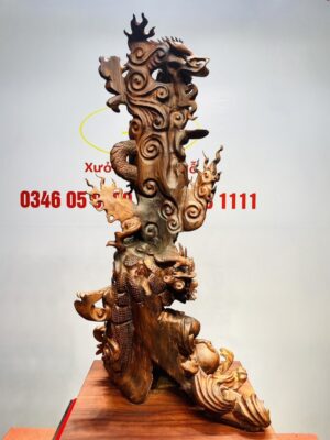 Đạt Ma Tam Long Tam Ngọc Gỗ Sưa